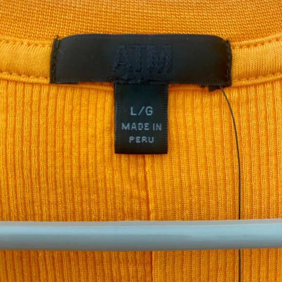 ATM Anthony Thomas Melillo Rib T Shirt Dress - Papaya - Picture 5 of 8